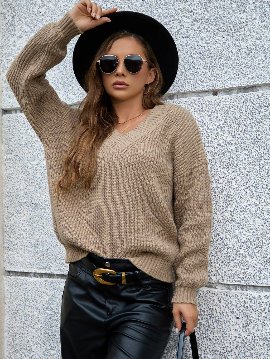 Plain V-Neck Sweater