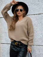 Plain V-Neck Sweater