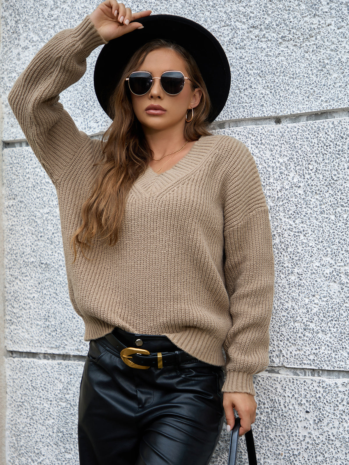Plain V-Neck Sweater