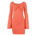 Vestido com Decote Quadrado e Manga Evasê - Veron&Co
