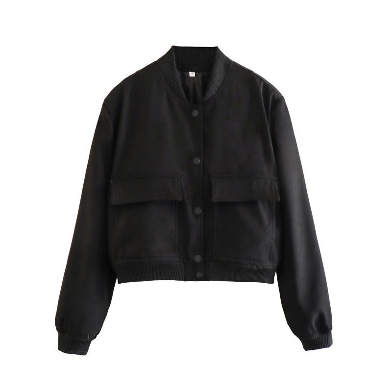 High-Neck Coat with Pockets