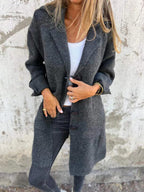 Midi Coat with Lapels and Pockets