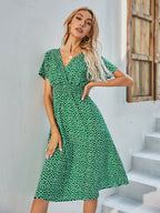Vestido com Estampado Floral e Estampado - Veron&Co