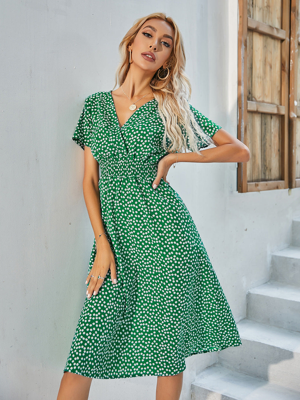 Vestido com Estampado Floral e Estampado - Veron&Co