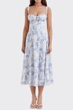 Vestido com Estampado e Abertura Lateral - Veron&Co