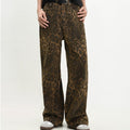 Animal-Print Straight-Leg Jeans