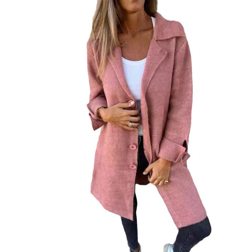 Casaco Midi Lapela com Bolsos