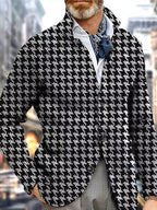 Blazer Casual Xadrez Estampado