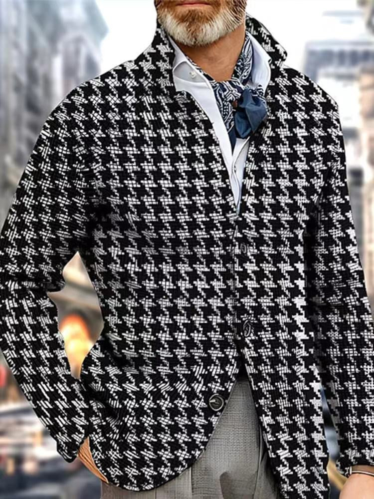 Blazer Casual Xadrez Estampado