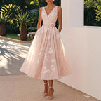 Vestido com Estampado e Decote em V - Veron&Co