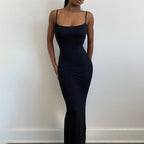 Vestido em Seda com Corte Sereia e Alças Finas - Veron&Co