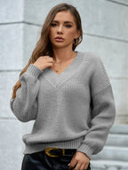 Plain V-Neck Sweater