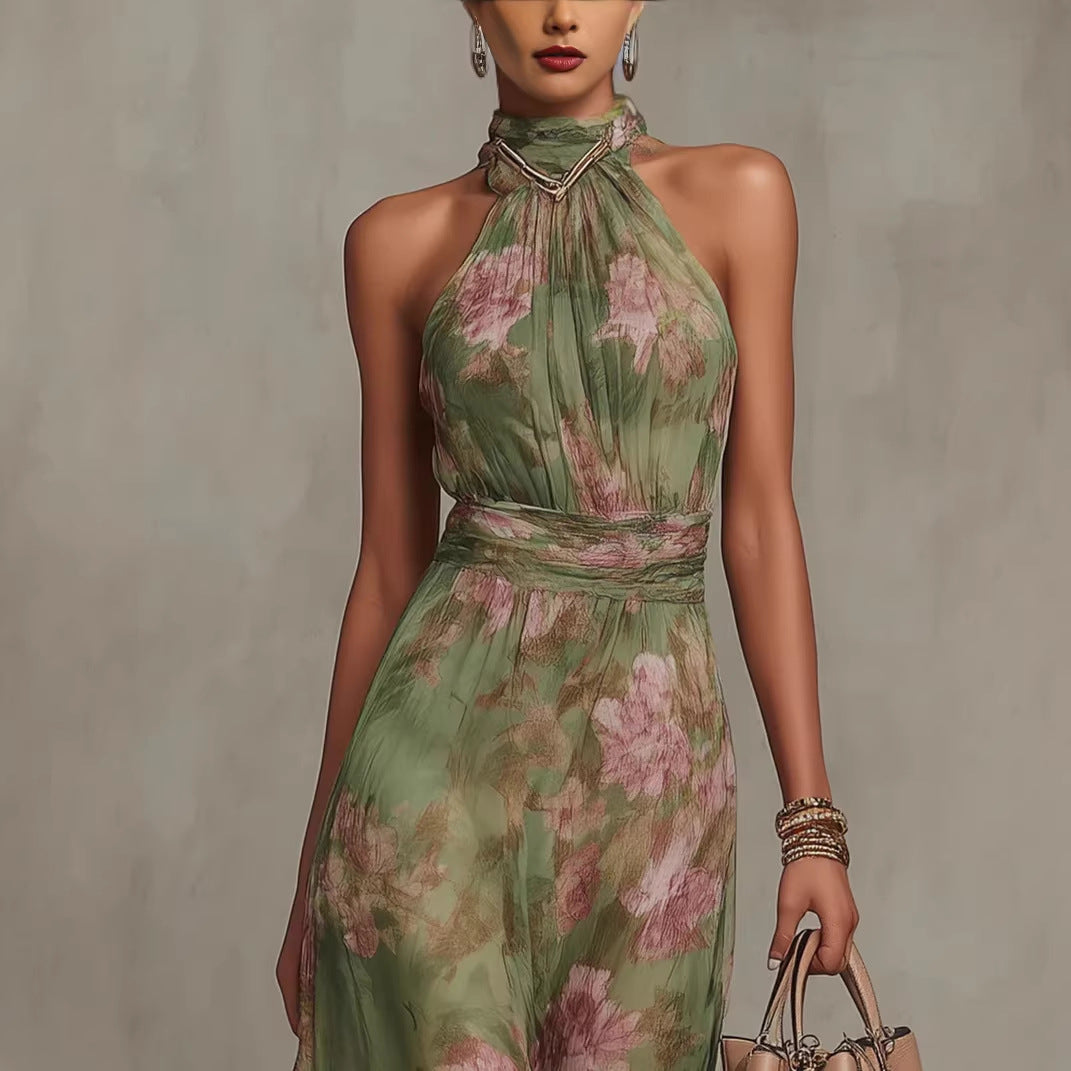 Vestido Longo em Tule com Pregas e Corte Justo - Veron&Co