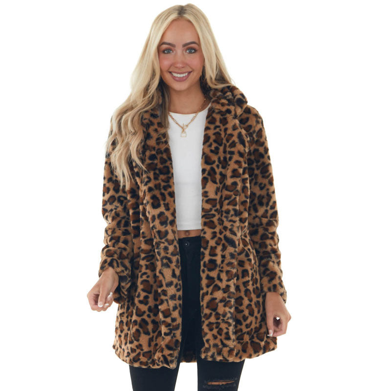 Casaco Pelo Sintético Animal Print