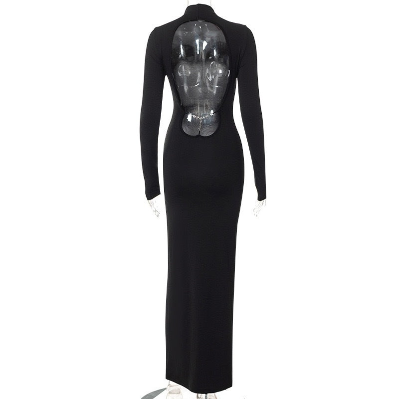 Vestido com Costas Nuas e Abertura Lateral - Veron&Co