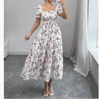 Vestido Longo com Estampado e Corte Evasê - Veron&Co