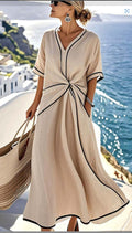 Vestido com Estampado e Pregas - Veron&Co