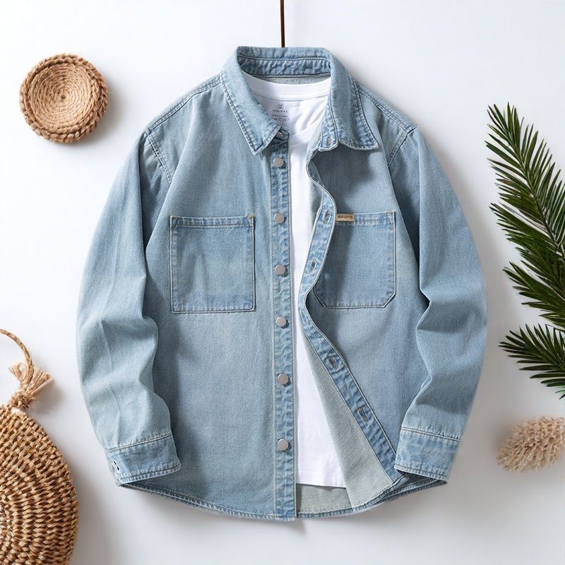 Camisa de Ganga Oversized Lavada Veron&Co, vista frontal