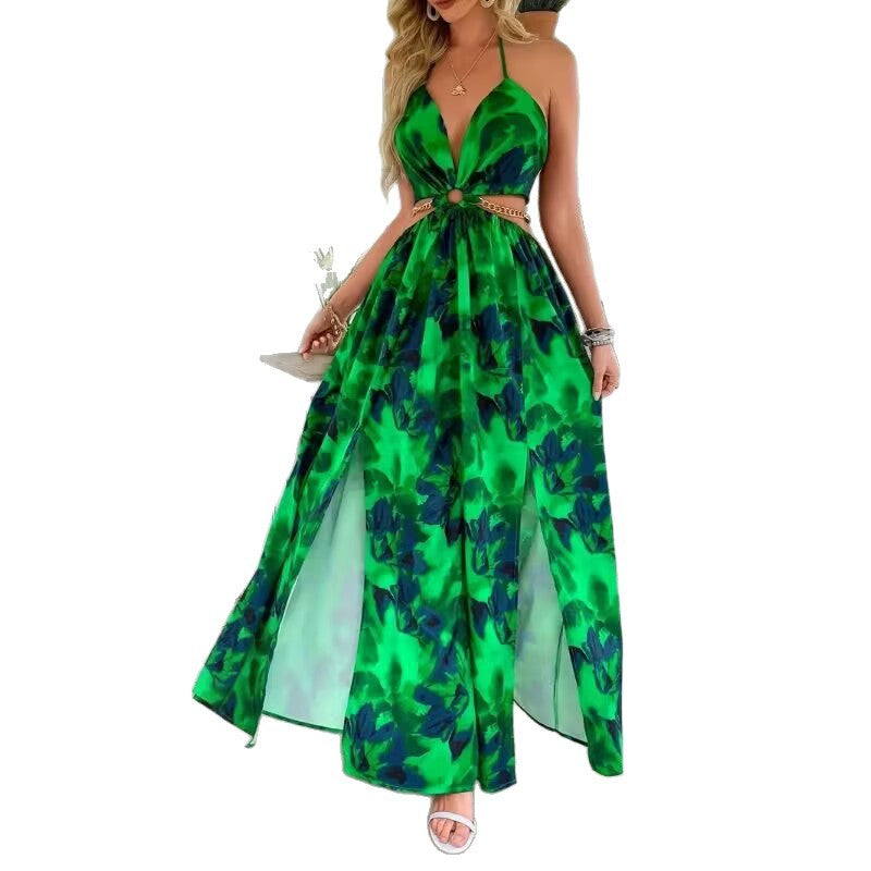 Vestido Longo com Estampado Floral e Costas Nuas - Veron&Co