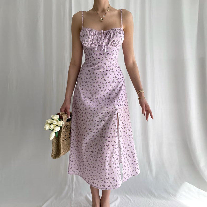 Vestido com Estampado Floral e Abertura Lateral - Veron&Co