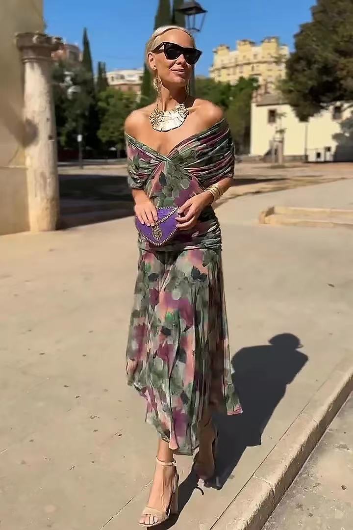 Vestido em Tule com Estampado - Veron&Co