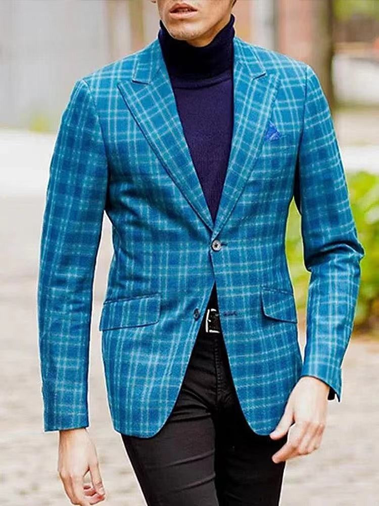 Blazer Casual Xadrez Estampado