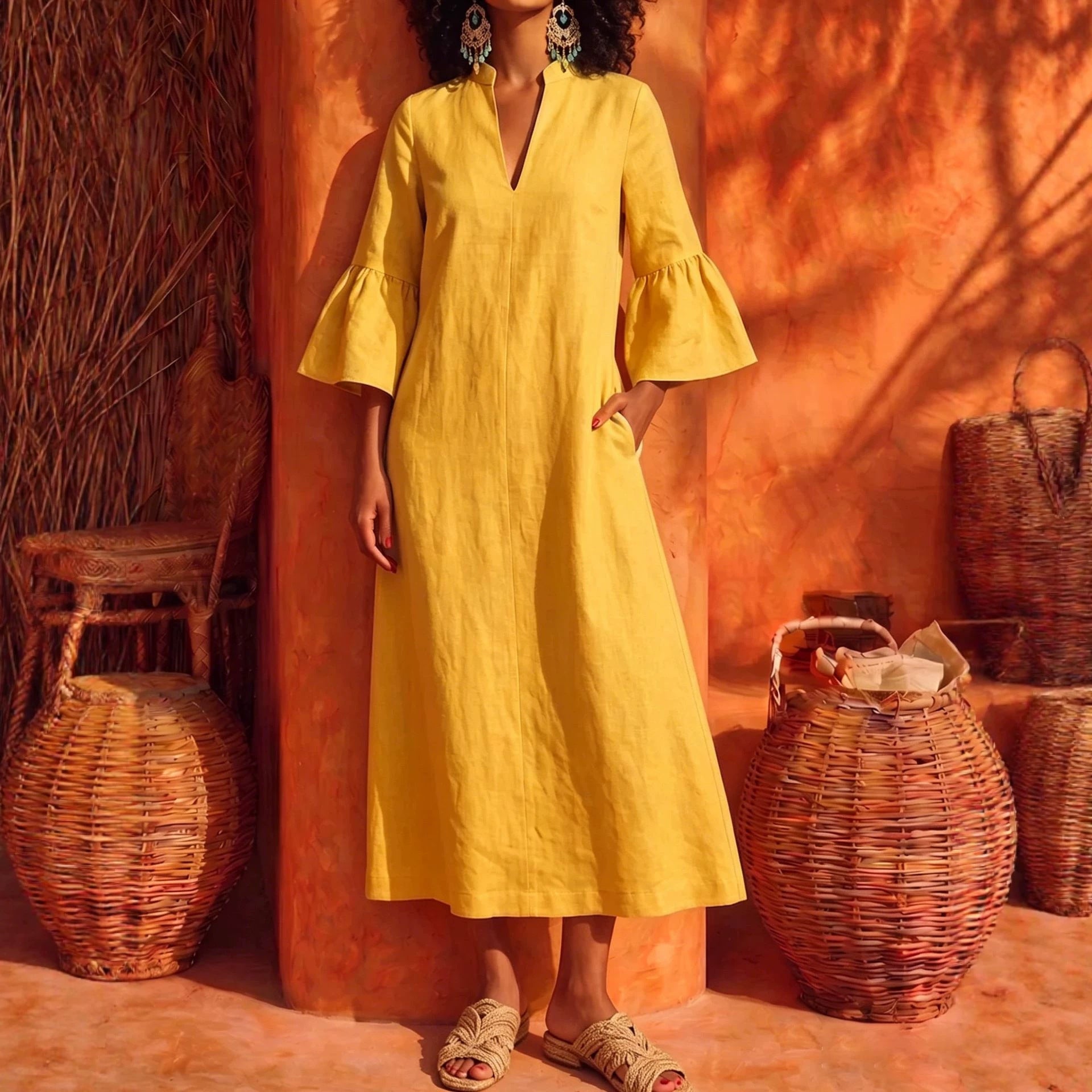 Vestido com Folhos - Veron&Co