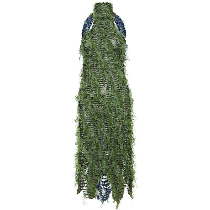 Vestido Longo com Recortes Vazados e Costas Nuas - Veron&Co