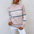 Mock-Neck Sweater with Snowflake Pattern