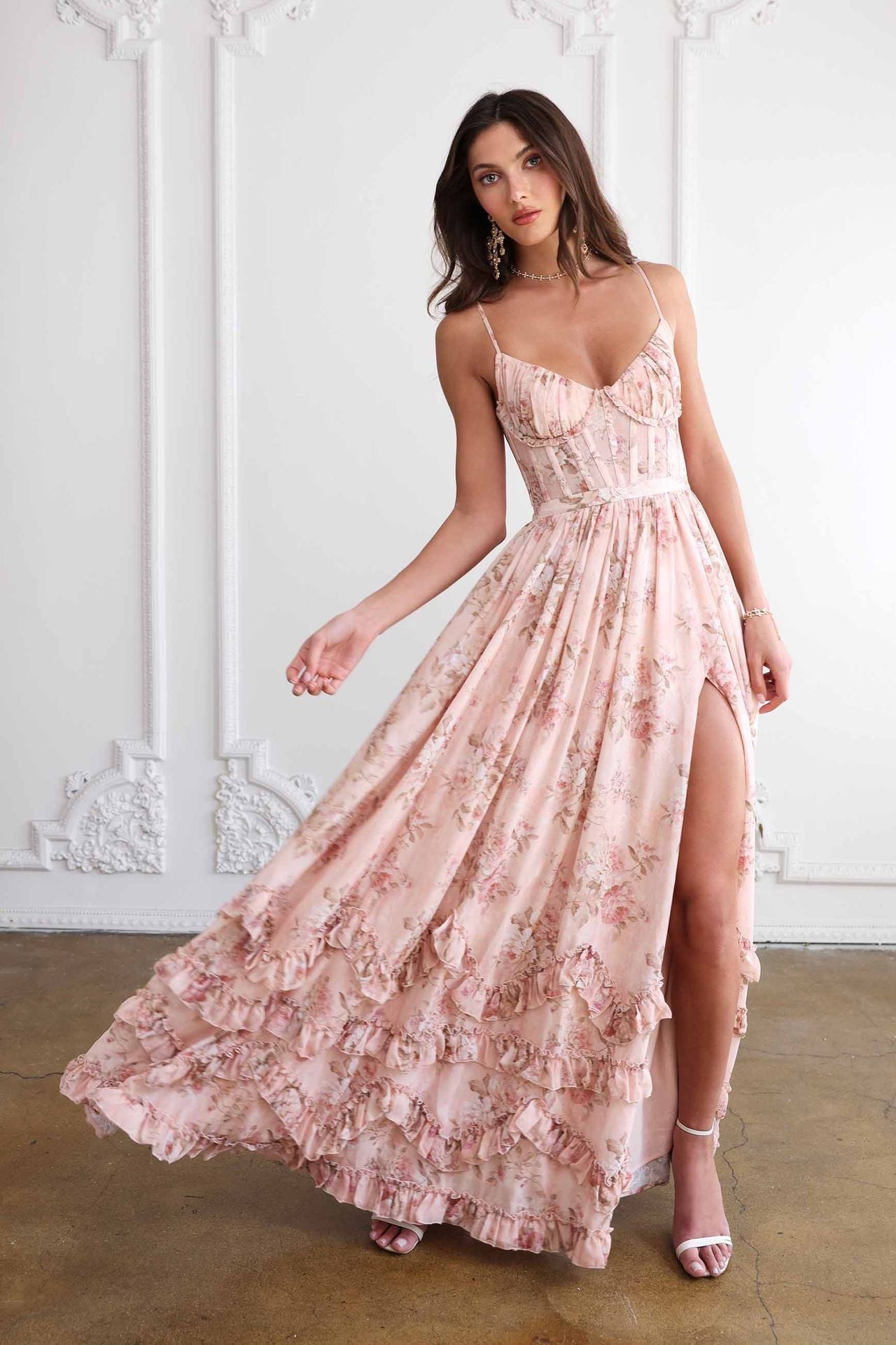 Vestido Longo com Marcação de Cintura - Veron&Co