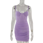 Vestido em Tule com Pregas e Costas Nuas - Veron&Co