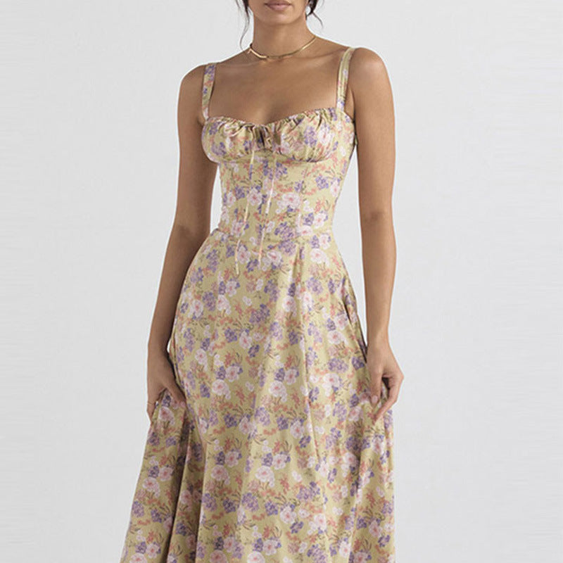 Vestido com Estampado e Abertura Lateral - Veron&Co