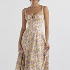 Vestido com Estampado e Abertura Lateral - Veron&Co