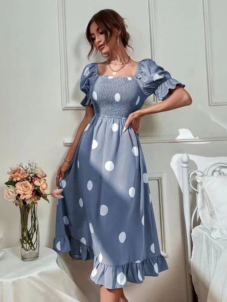 Vestido com Poás e Folhos - Veron&Co