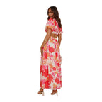 Vestido com Estampado Floral e Corte Evasê - Veron&Co