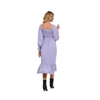 Vestido com Folhos e Cintura Alta - Veron&Co