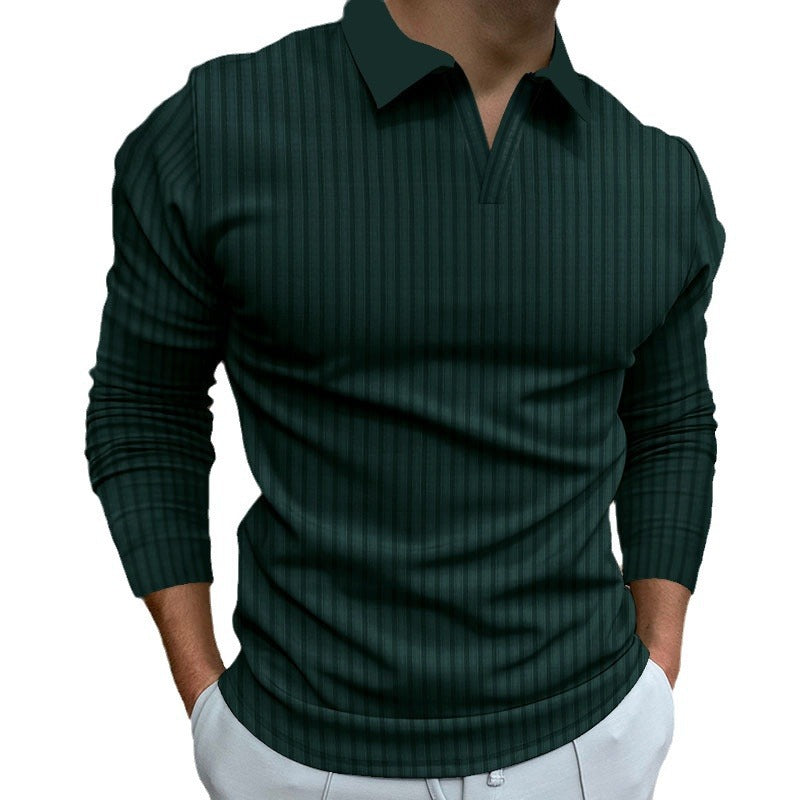 Polo Gola Alta às Riscas Verticais Veron&Co, ângulo alternativo