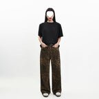 Animal-Print Straight-Leg Jeans