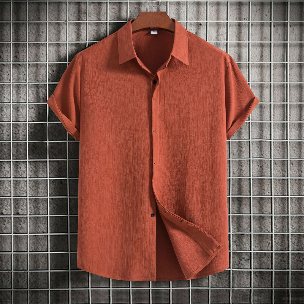 Camisa Solta em Algodão e Linho de Manga Curta Veron&Co, detalhe do bolso