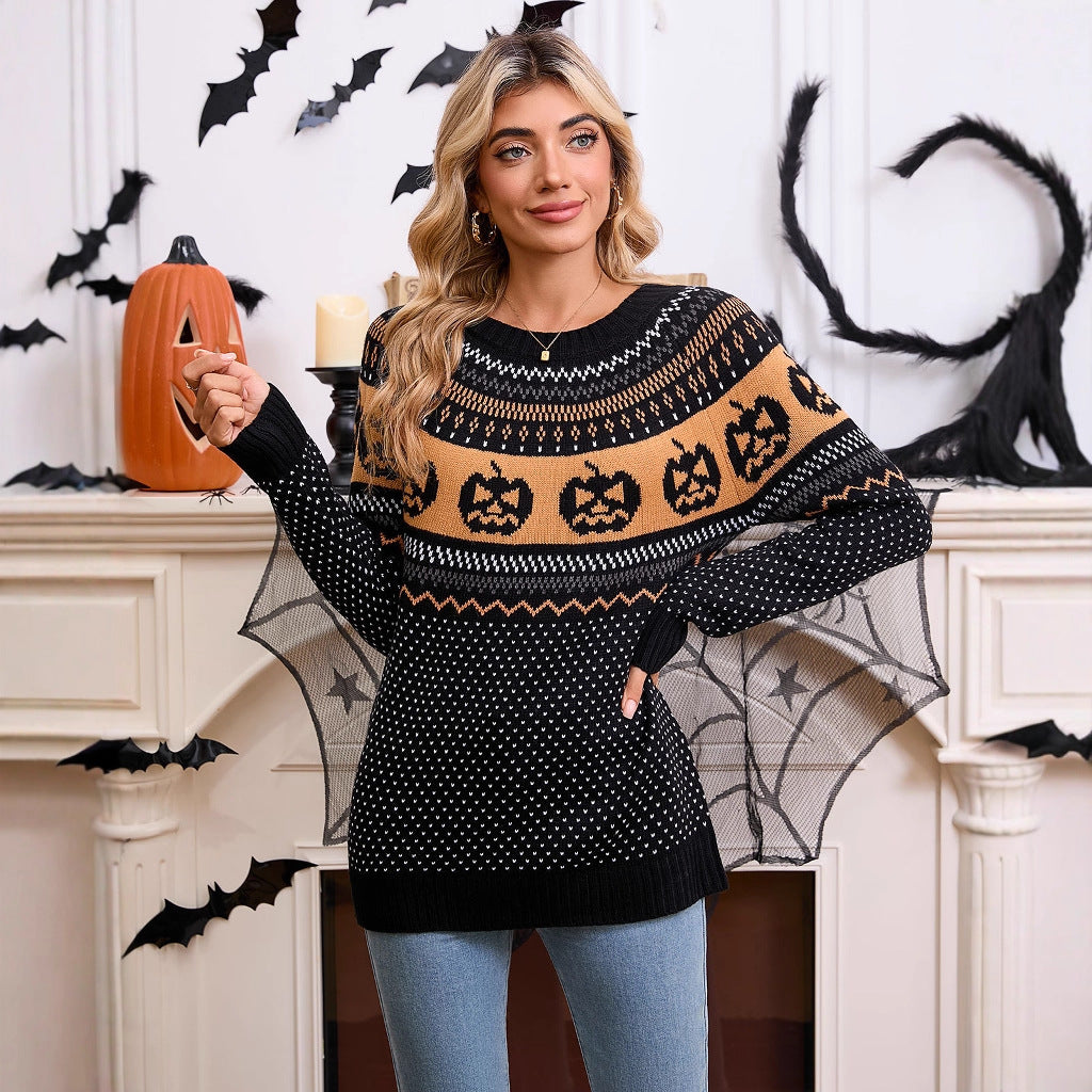 Polka-Dot Knit Sweater