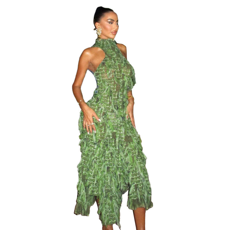 Vestido Longo com Recortes Vazados e Costas Nuas - Veron&Co