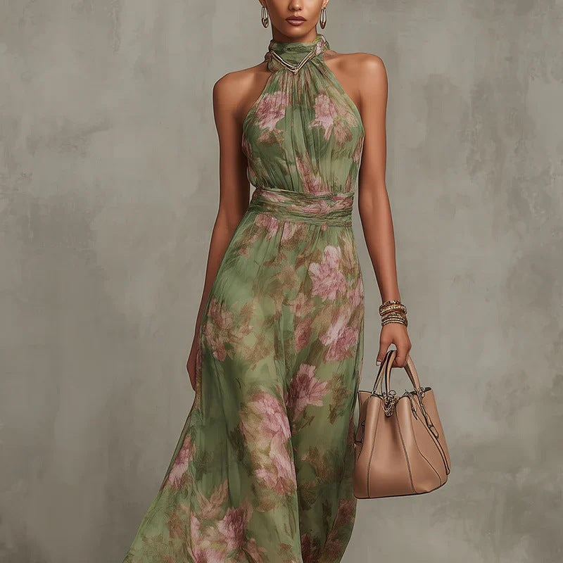 Vestido Longo em Tule com Pregas e Corte Justo - Veron&Co