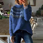 Two-Tone Round-Neck Sweater