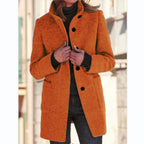 Retro High-Neck Wool Coat