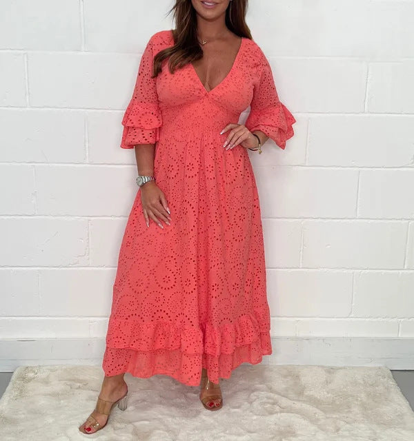 Vestido com Decote em V - Veron&Co