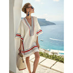 Vestido Midi com Estampado e Decote em V - Veron&Co