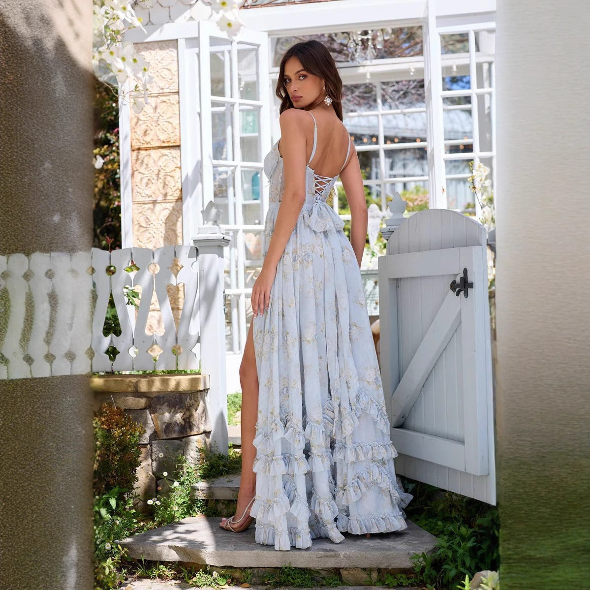 Vestido Longo com Marcação de Cintura - Veron&Co
