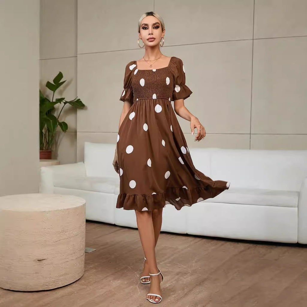 Vestido com Poás e Folhos - Veron&Co