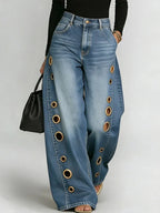 High-Waisted Denim Jeans