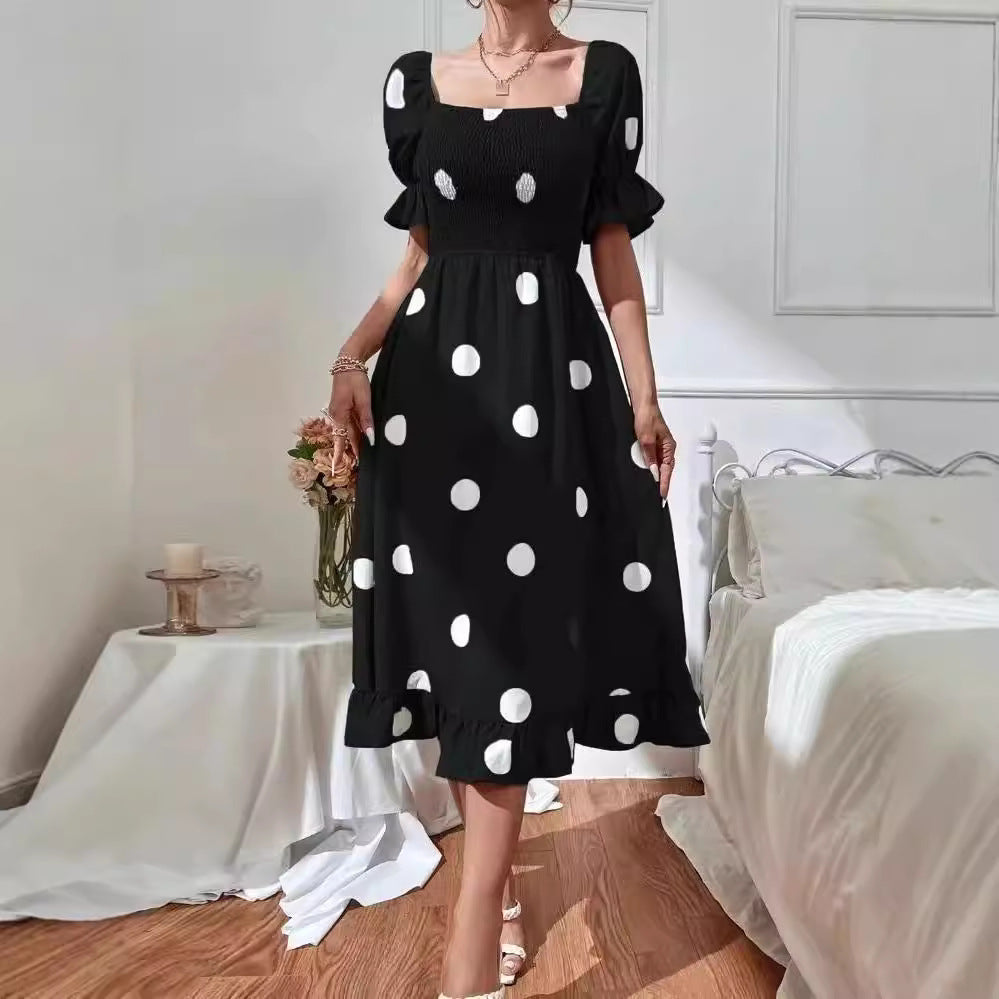 Vestido com Poás e Folhos - Veron&Co